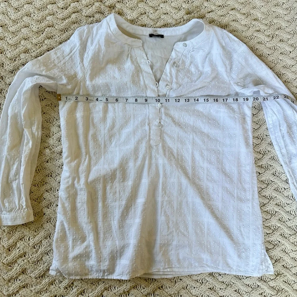 Talbots White Swiss Dot Top Blouse - Picture 5 of 7